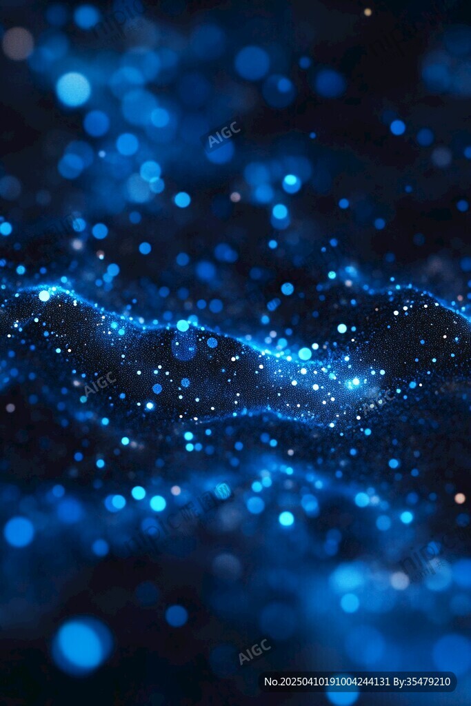 梦幻蓝色粒子动感背景图
