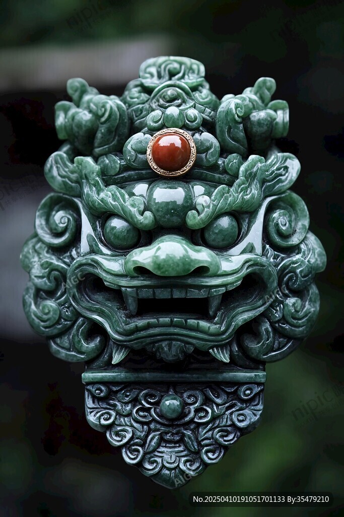 翡翠兽首玉佩