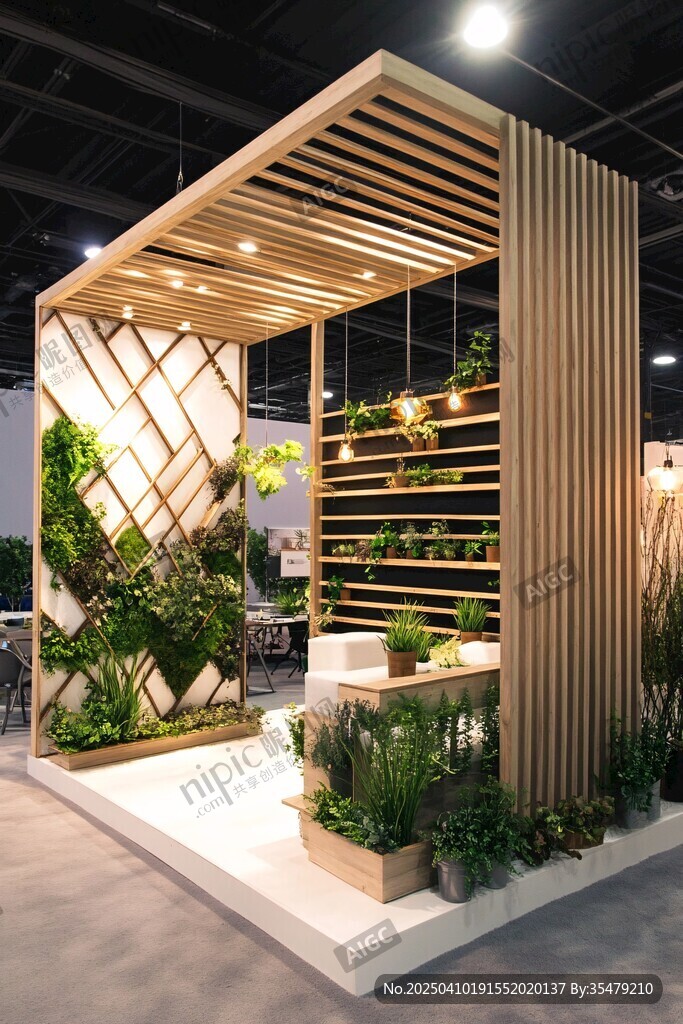 木质绿植展示空间