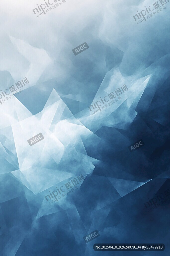 梦幻蓝色几何抽象背景图
