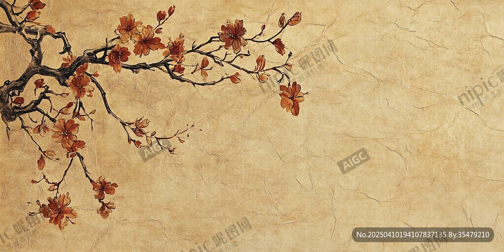 古典风花枝背景图