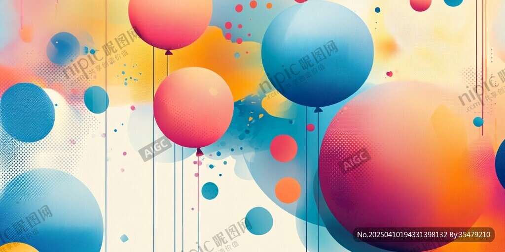缤纷气球梦幻背景图