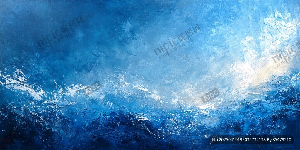 蓝色梦幻海洋艺术图景