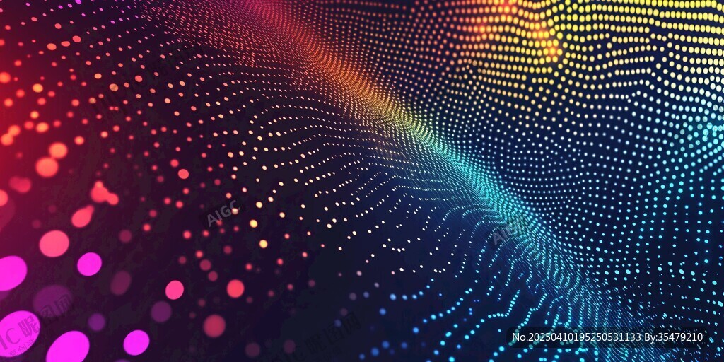 炫彩粒子流科技感背景图