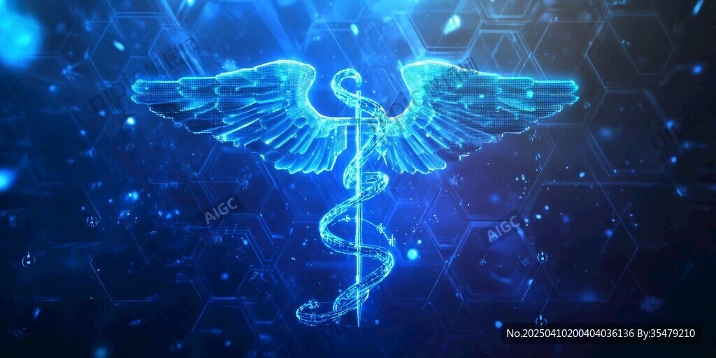 科技感医疗符号发光特效