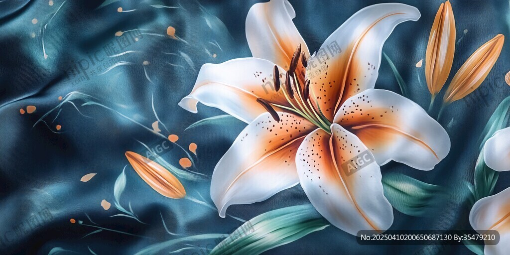优雅百合花的梦幻丝绸图景