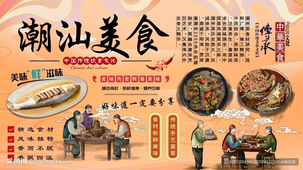 潮汕美食背景墙