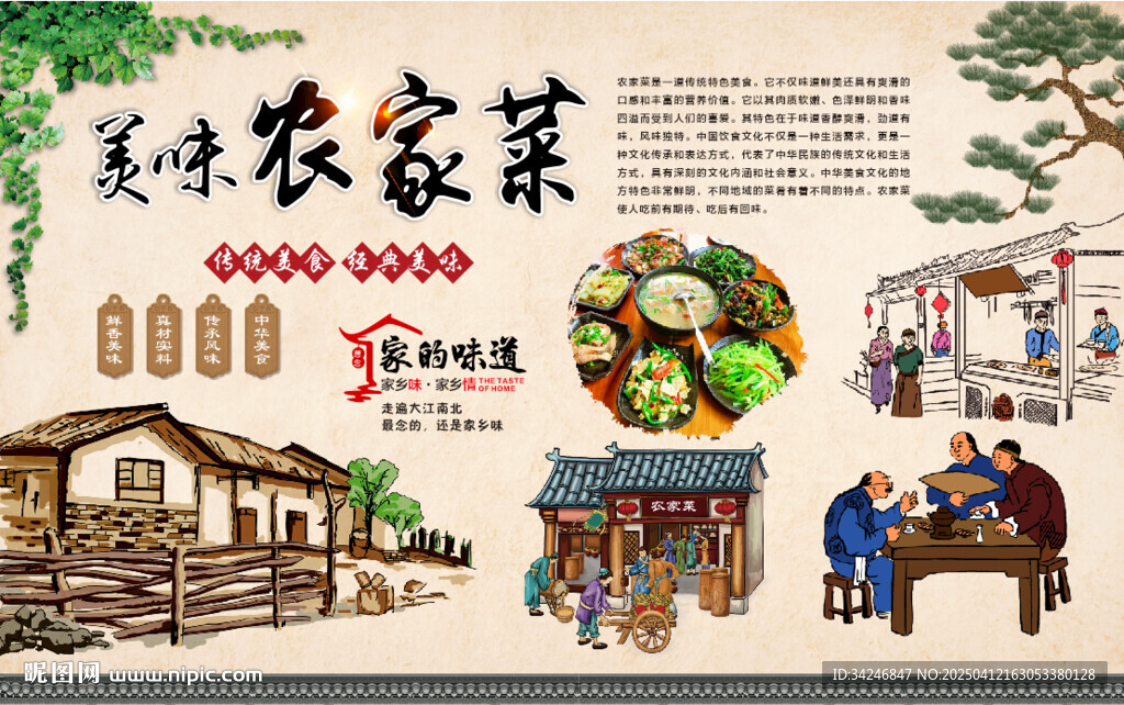 农家菜背景墙