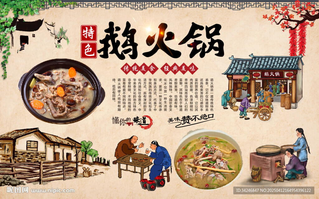 鹅火锅背景墙