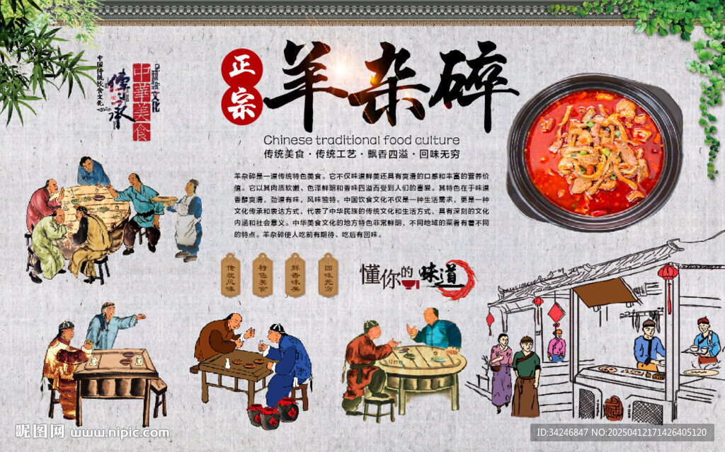羊杂碎背景墙