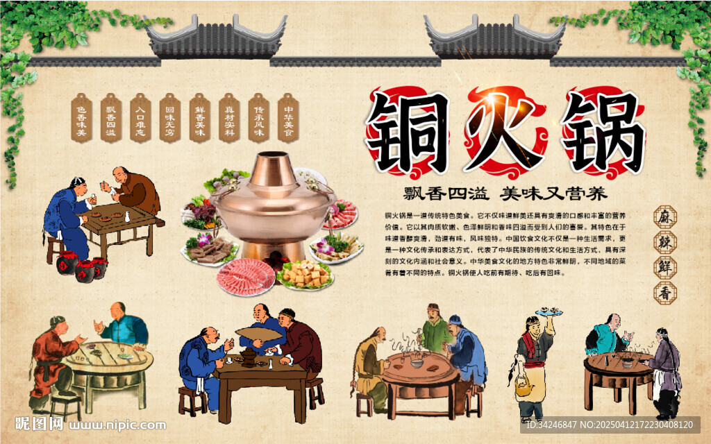 铜火锅背景墙