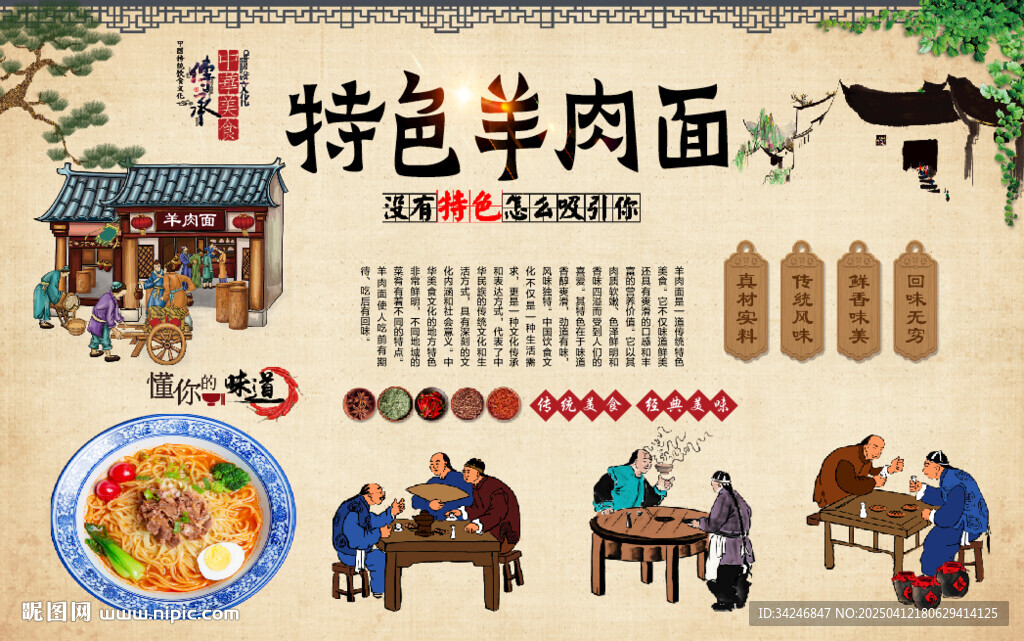 羊肉面背景墙