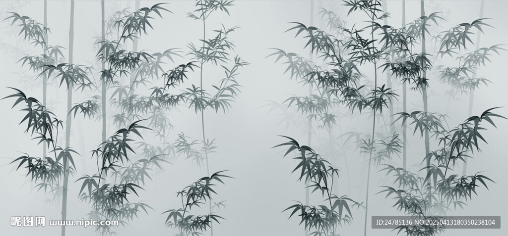 水墨竹林