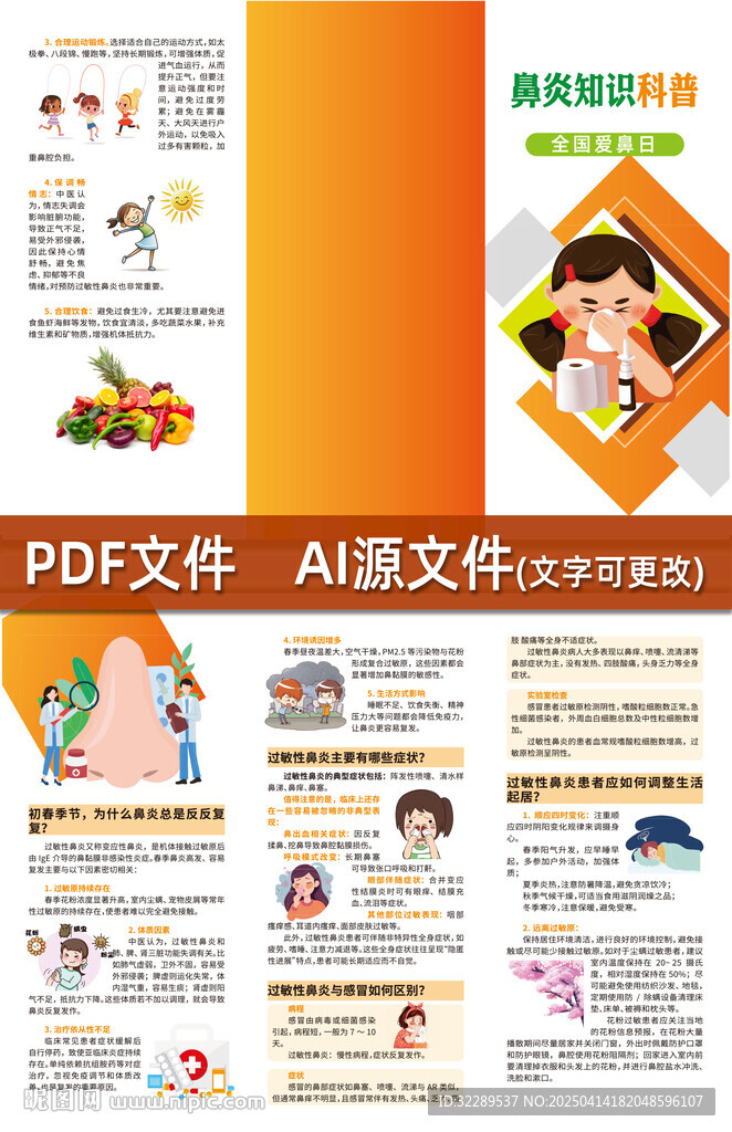 鼻炎知识科普三折页