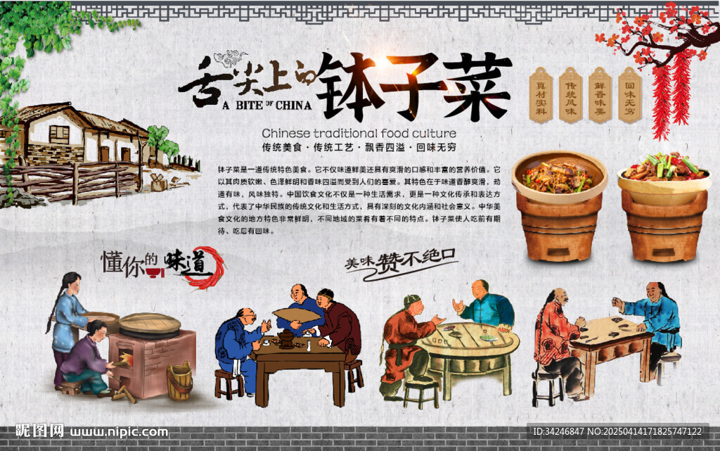 钵子菜背景墙
