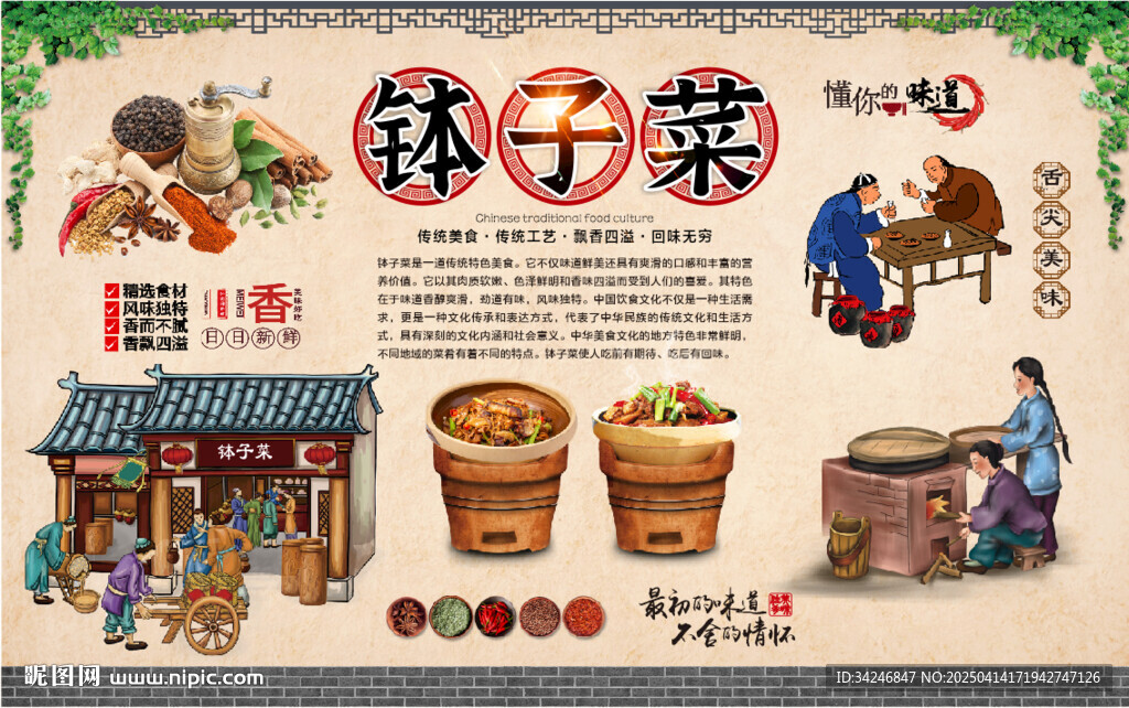 钵子菜背景墙