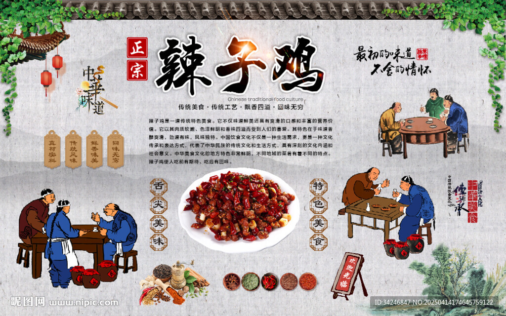 辣子鸡背景墙