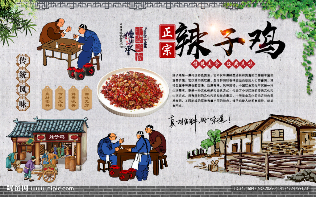 辣子鸡背景墙