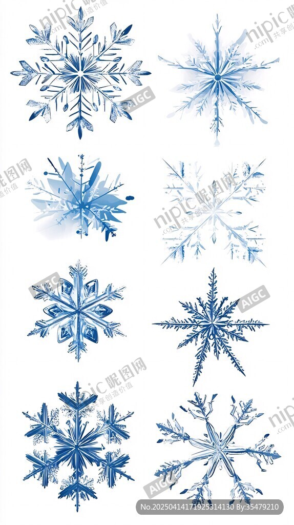 蓝色雪花图案集合