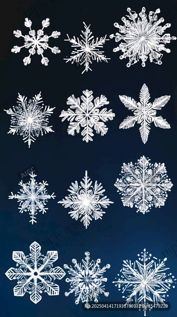 精美多样雪花图案集合