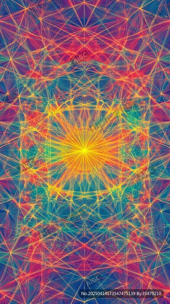 绚丽多彩几何线条抽象图案