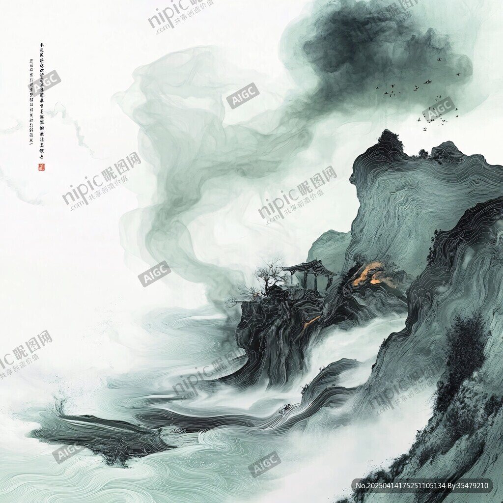 水墨山水间的静谧山居