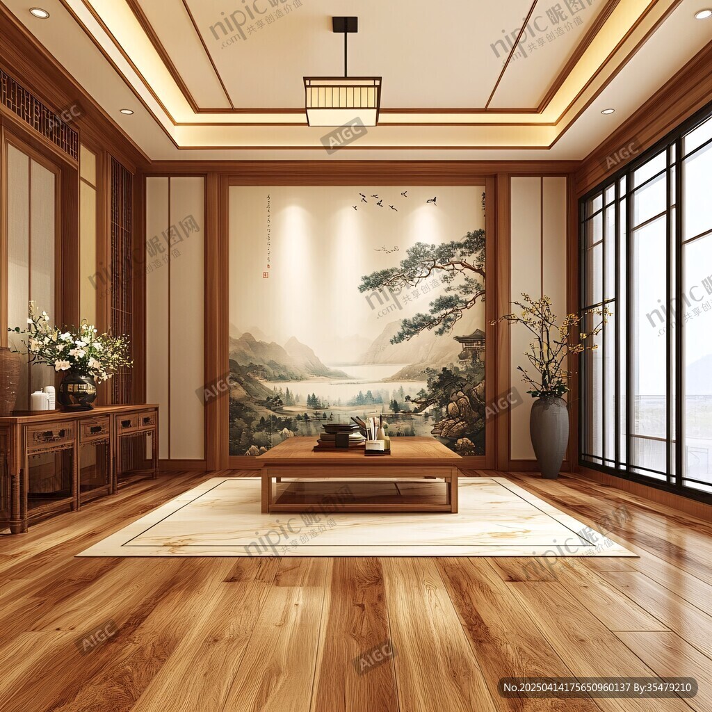 中式雅致客厅空间展示