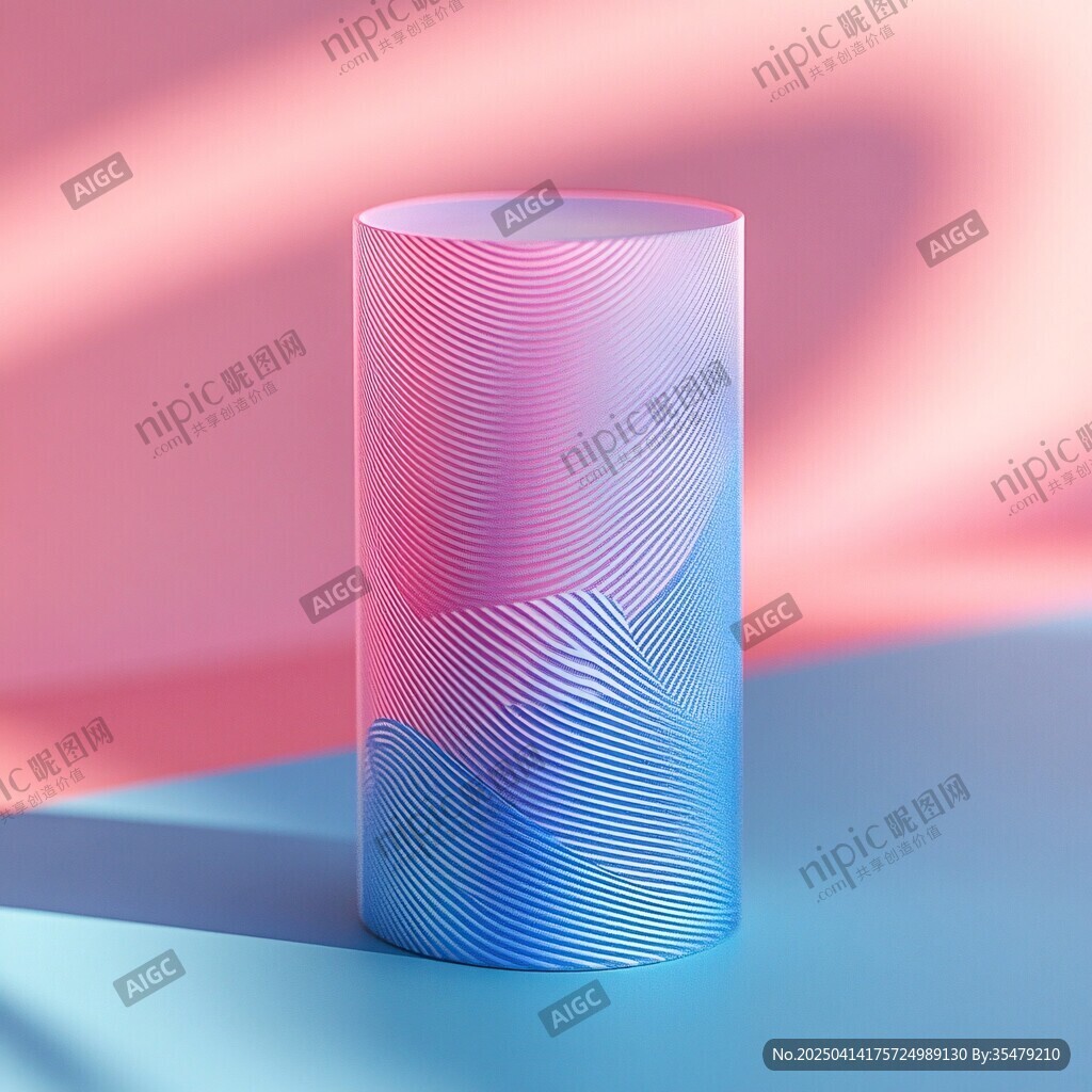 梦幻渐变圆柱形艺术摆件