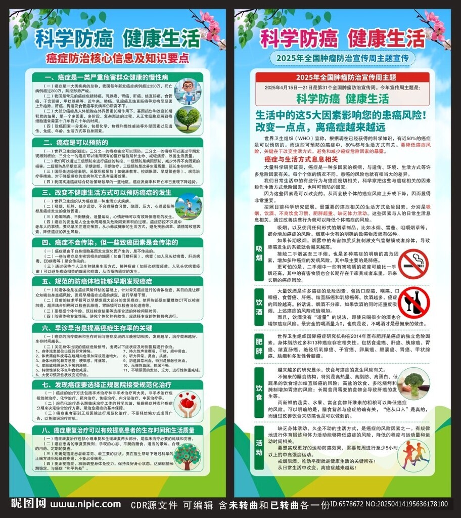 全国肿瘤防治宣传周X展架