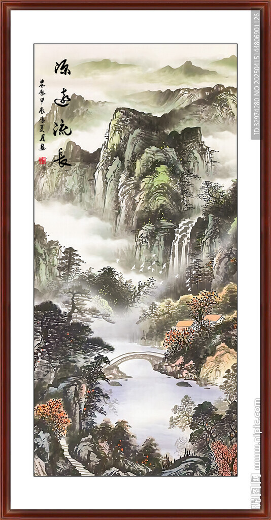 国画江山如画大厅山水画