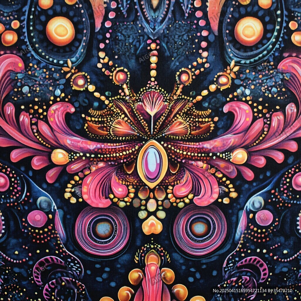 梦幻绚丽的抽象珠宝纹饰
