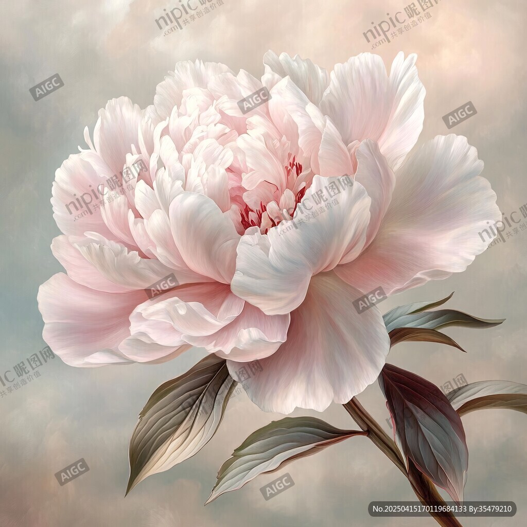梦幻粉色芍药花特写