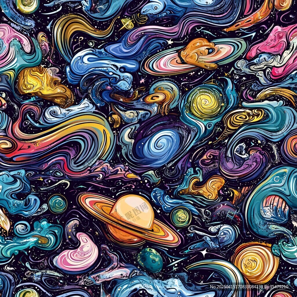 梦幻宇宙星系艺术图案