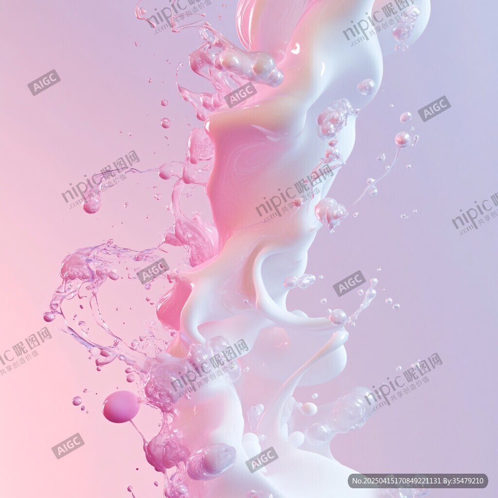 梦幻色彩液体飞溅瞬间