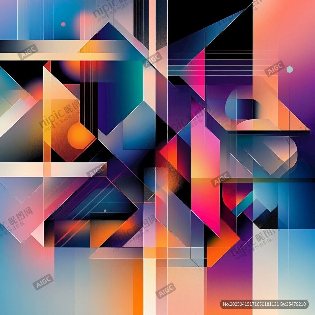 多彩几何抽象艺术图案