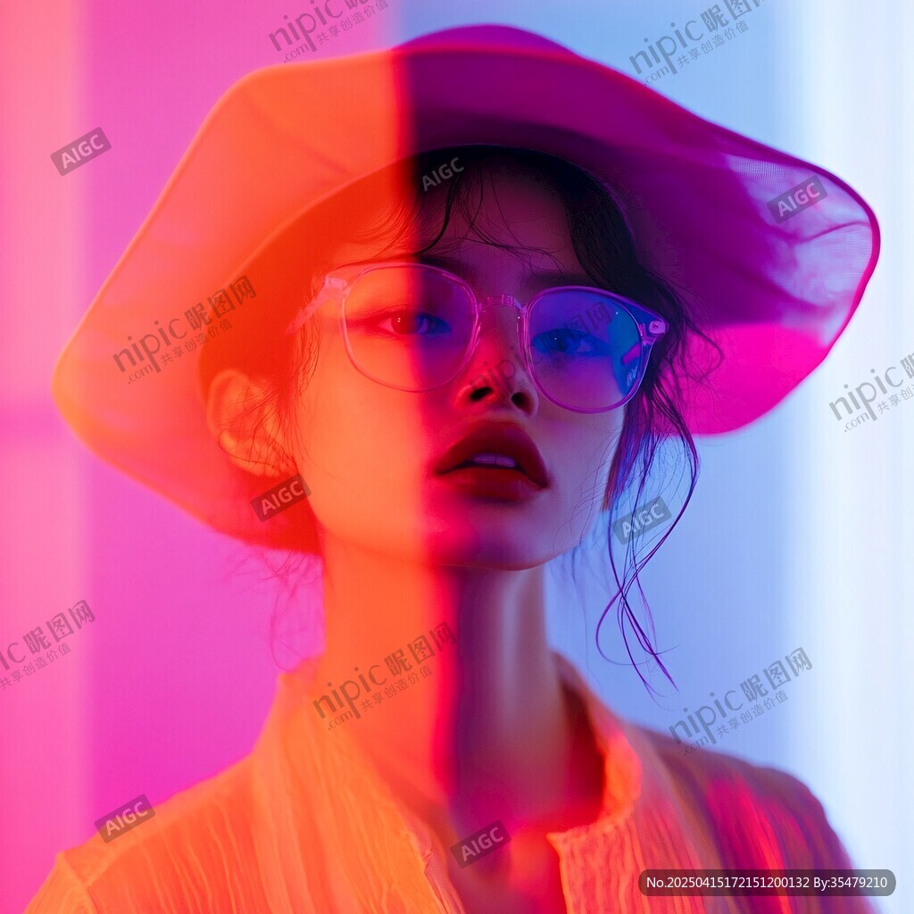 时尚光影下的个性女性