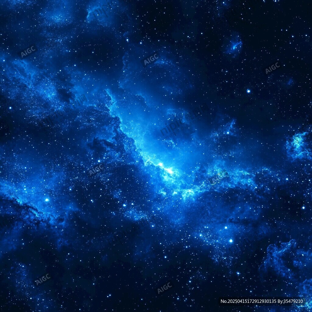 梦幻深邃的蓝色星空宇宙