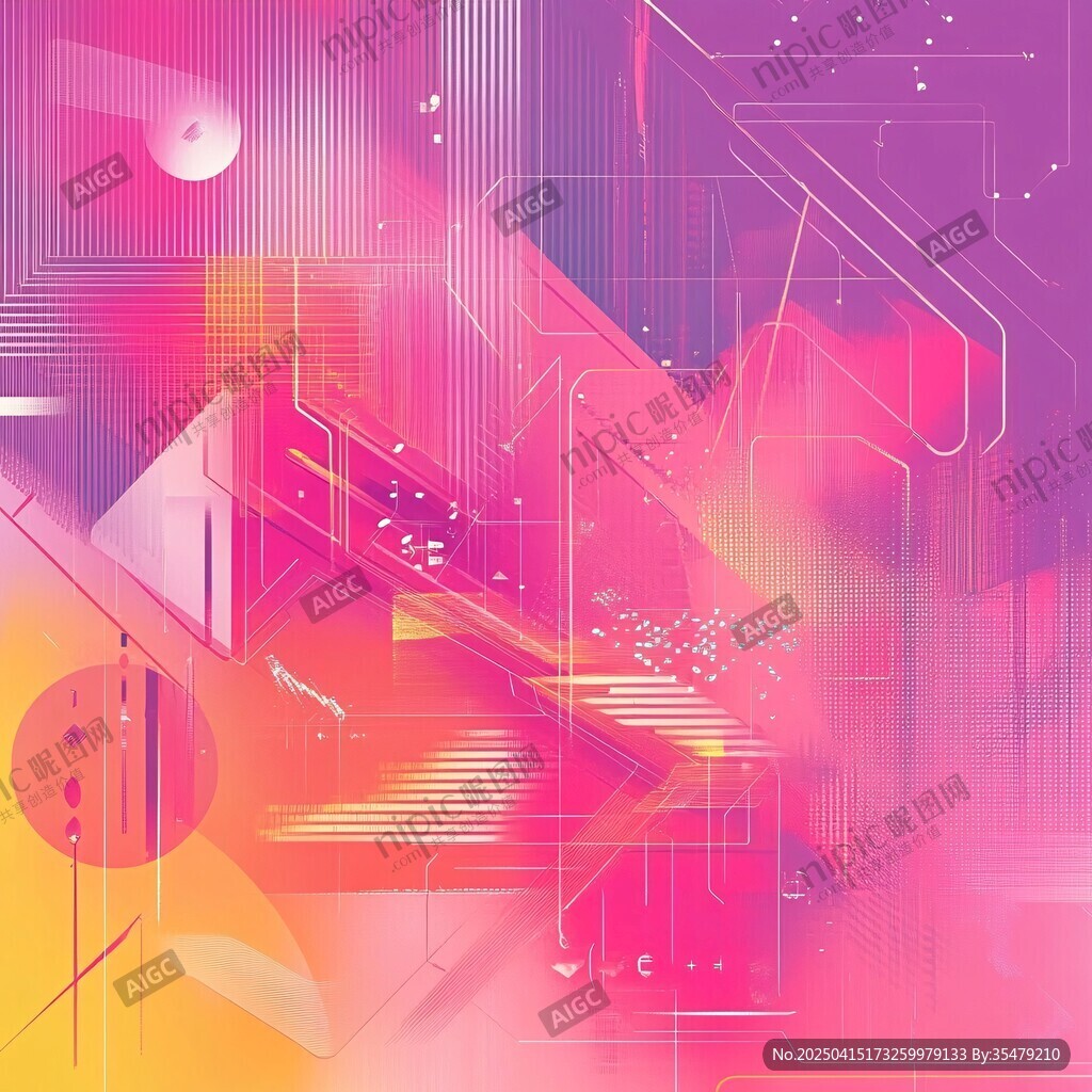 梦幻绚丽的科技风抽象场景