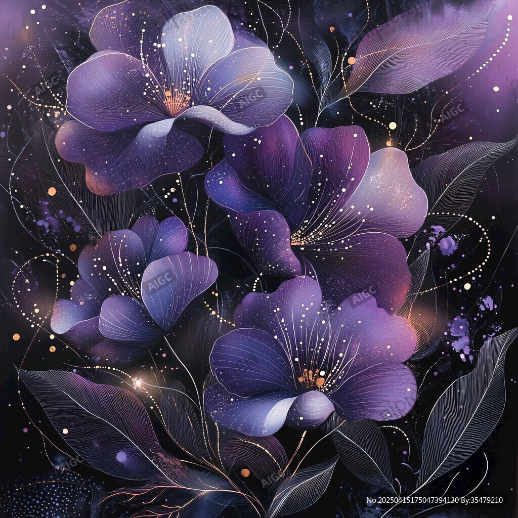 梦幻紫花 绽于暗夜星河