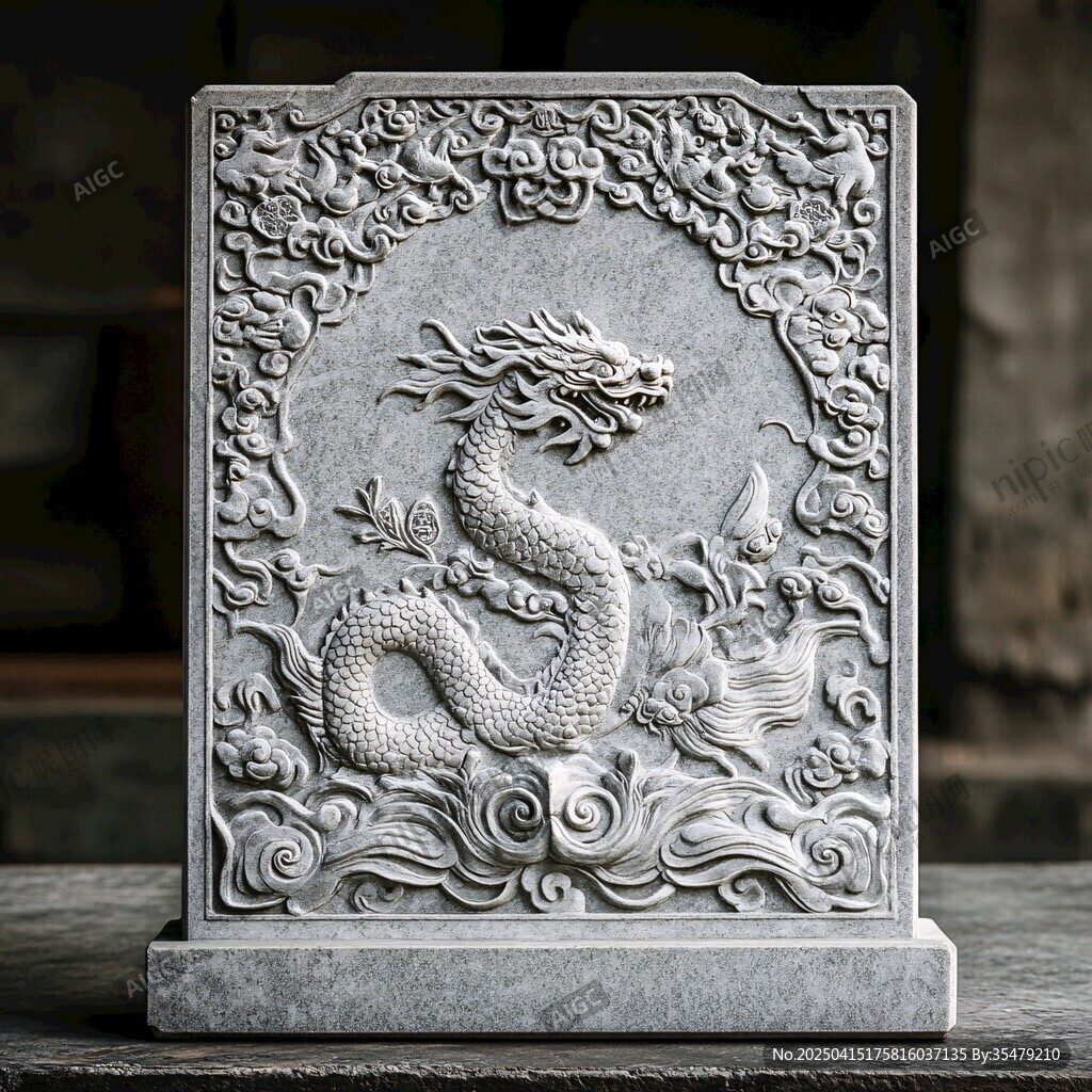 石雕龙纹装饰板