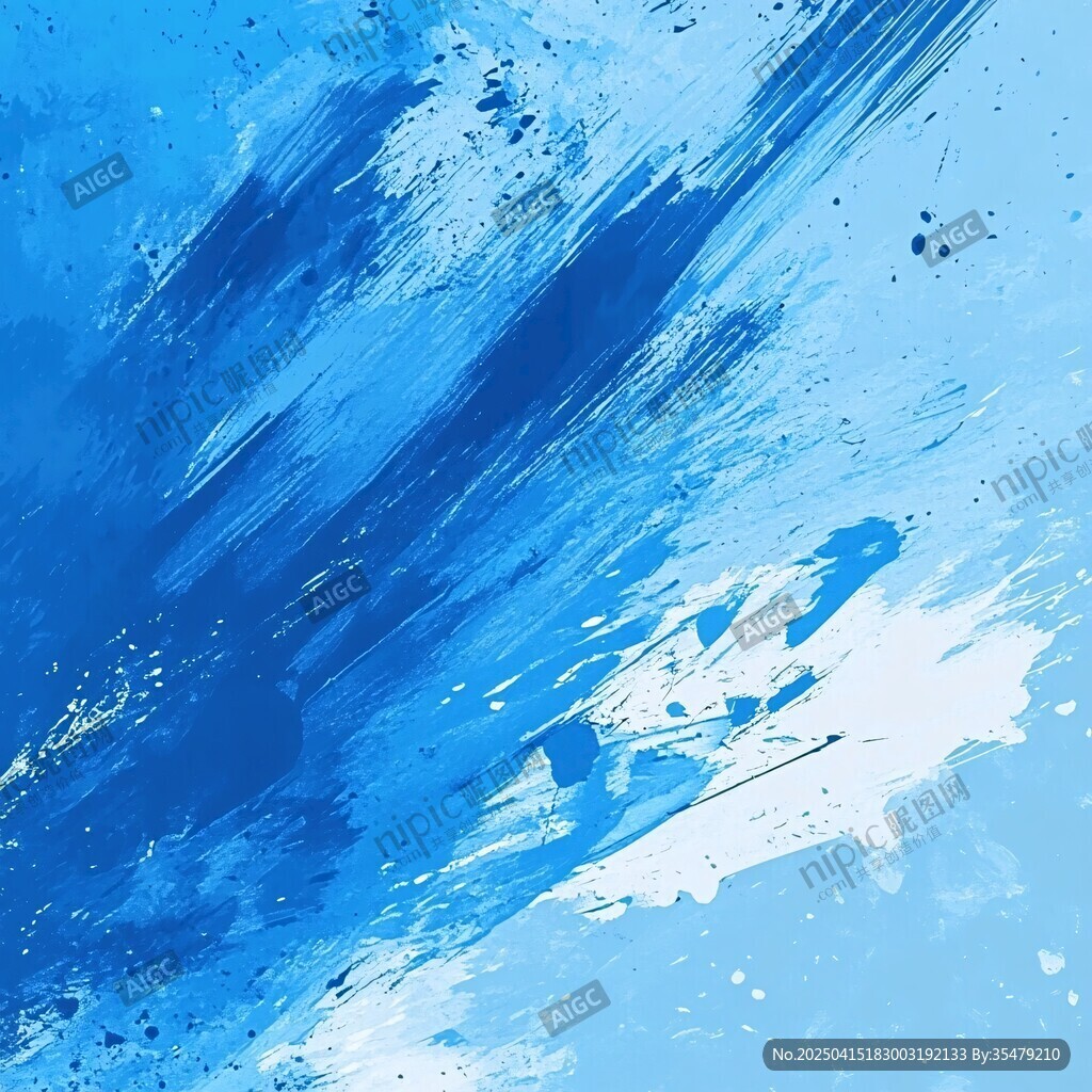 蓝色抽象笔触艺术背景图
