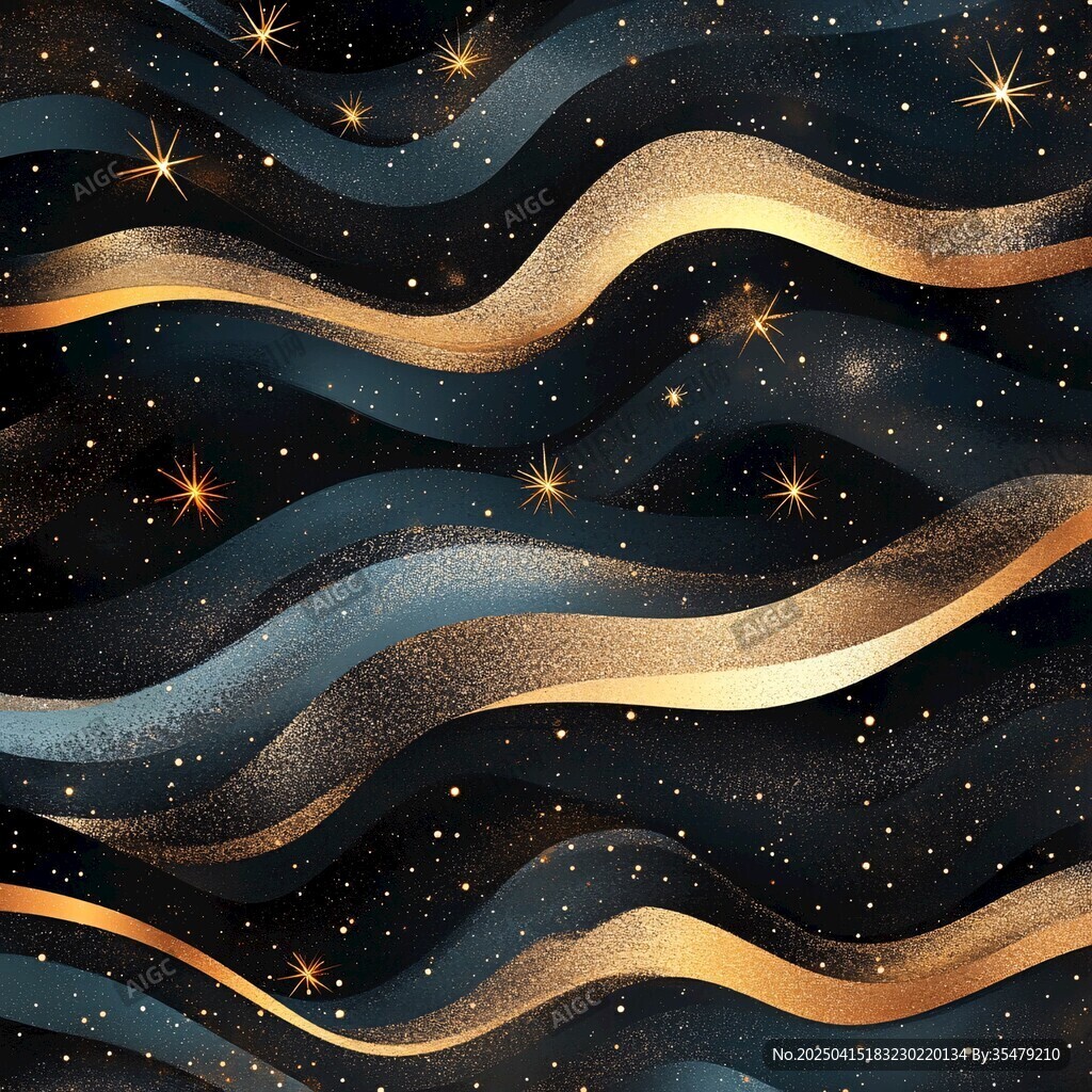 梦幻星空波浪纹理背景图