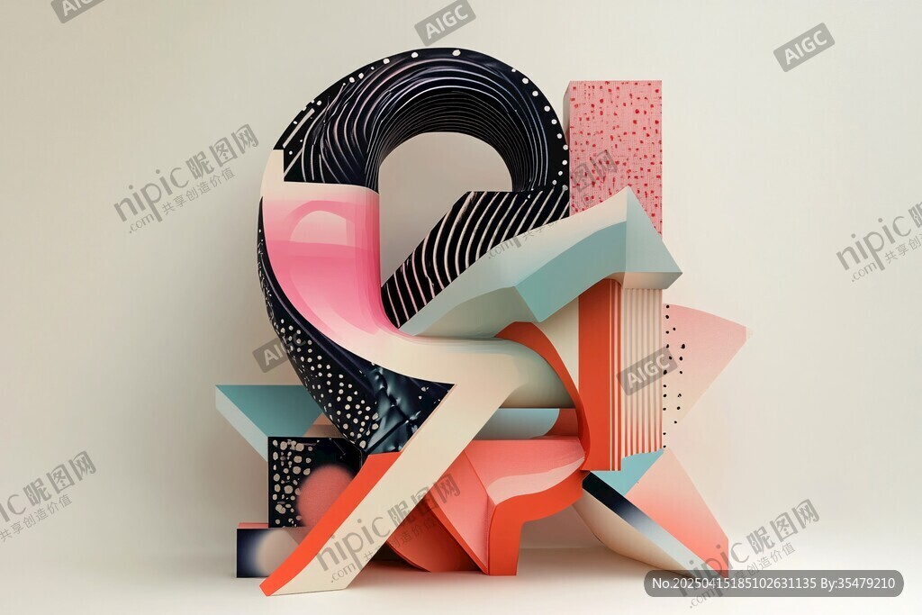 抽象几何立体造型艺术作品