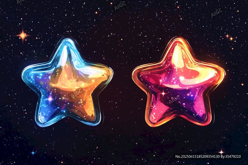 梦幻炫彩五角星