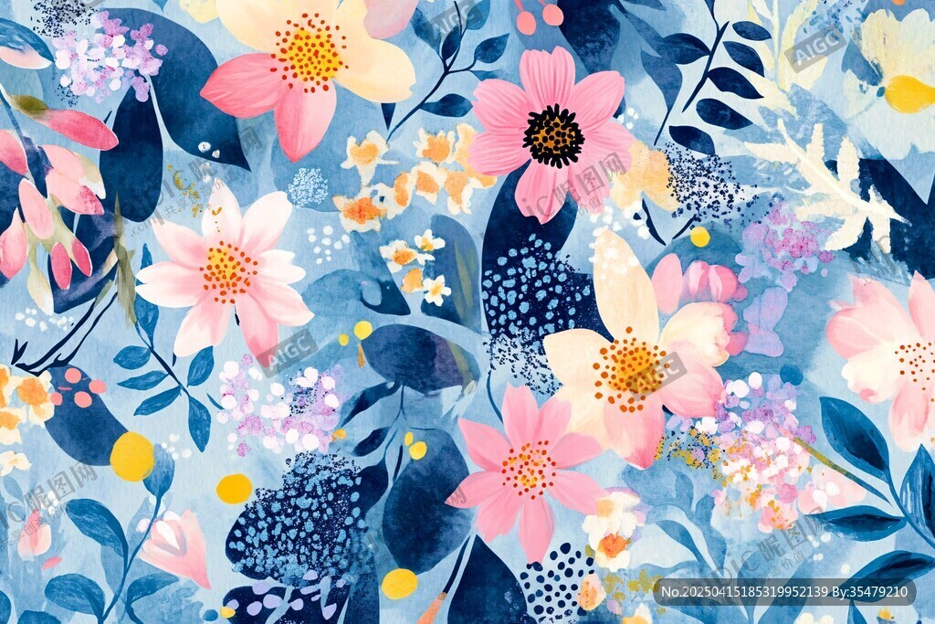 梦幻花卉图案