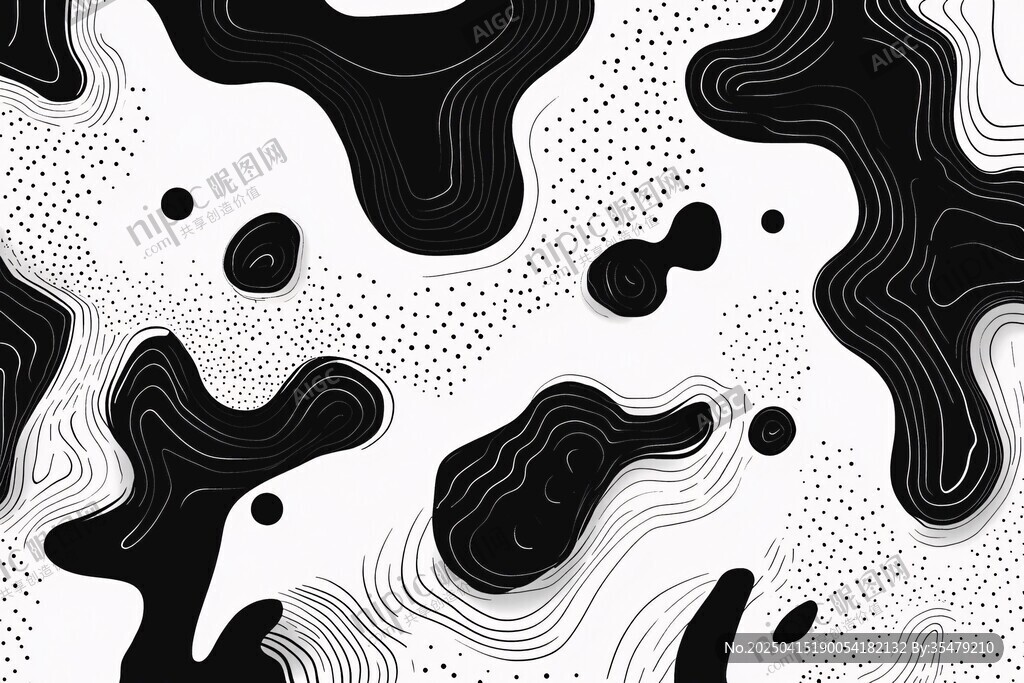 黑白流体抽象图案纹理