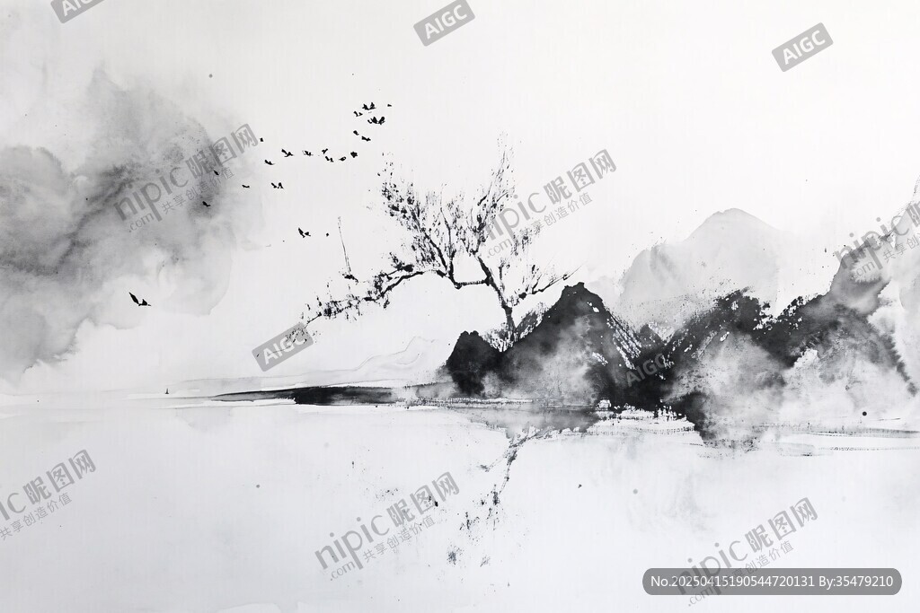 水墨山水意境图