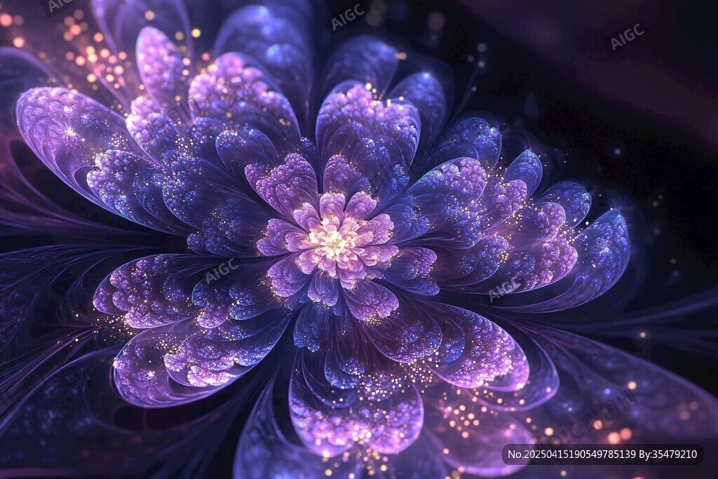 梦幻紫色花卉的璀璨绽放