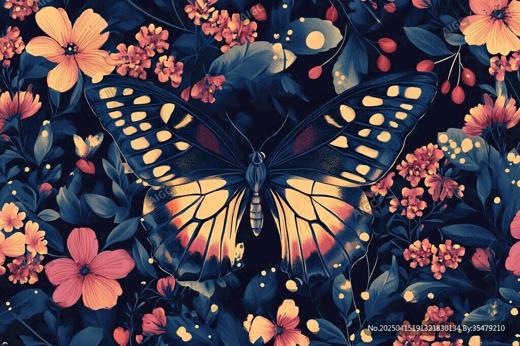 蝶舞繁花间的梦幻景致