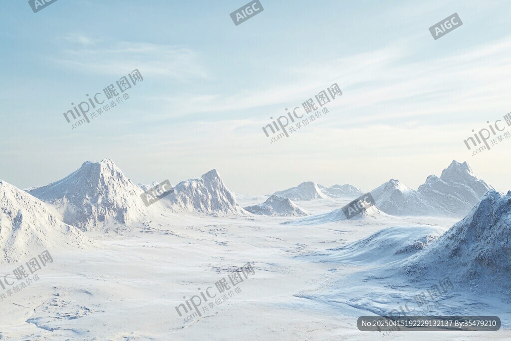 冰雪覆盖的壮丽山脉景观